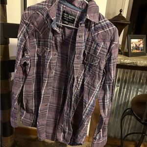 Cody James Men's Purple Plaid Casual Button Down Shirt
